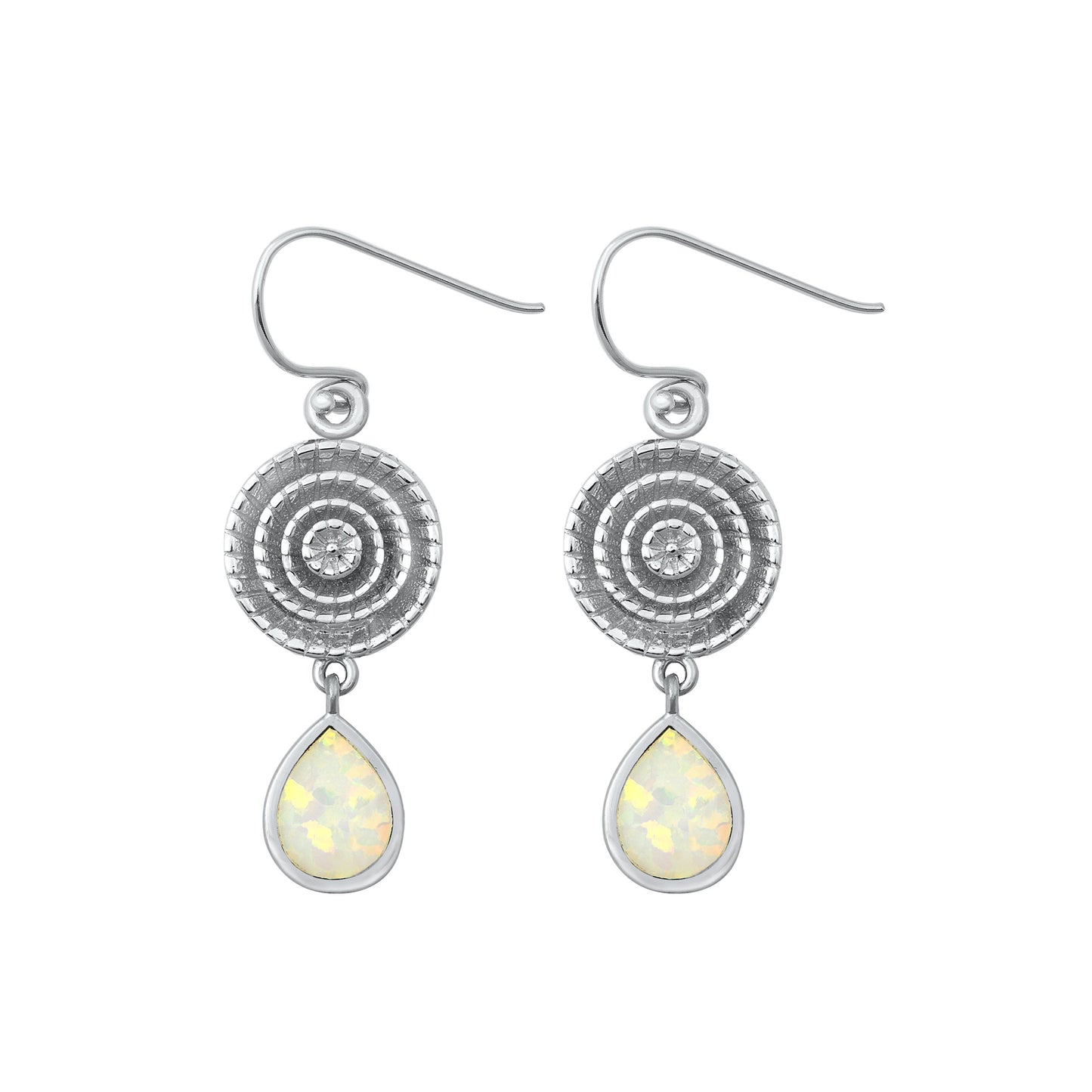 Silver Lab Opal Earrings