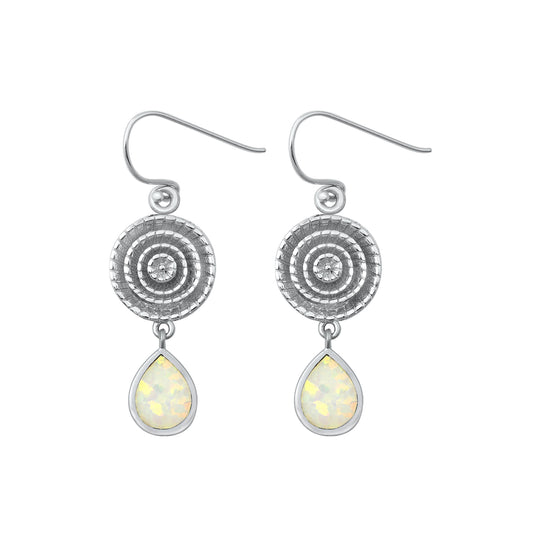 Silver Lab Opal Earrings