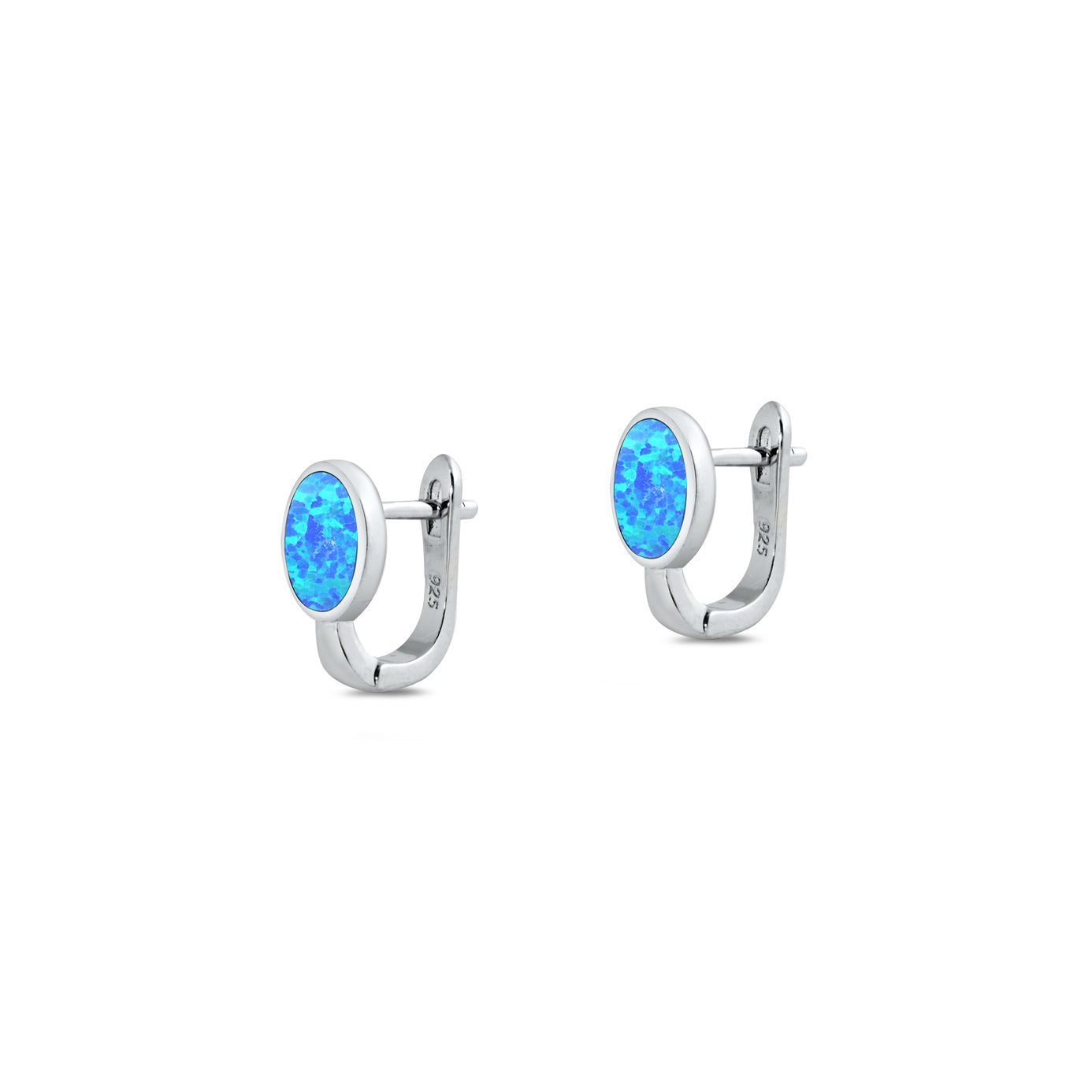 Silver Lab Opal Earrings