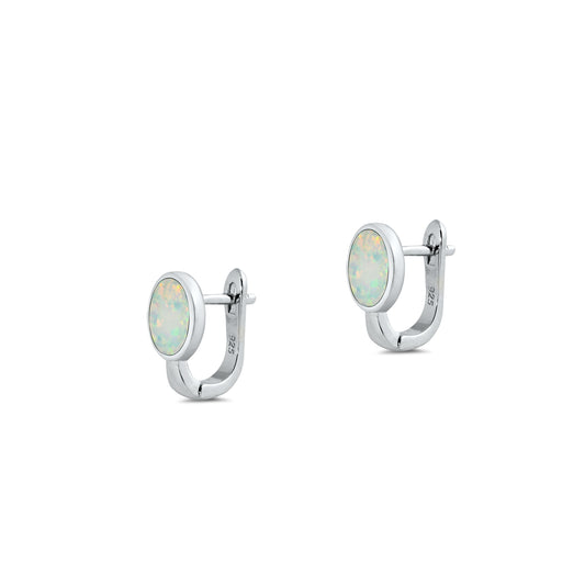 Silver Lab Opal Earrings