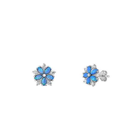 Silver Stud Earrings - Flower
