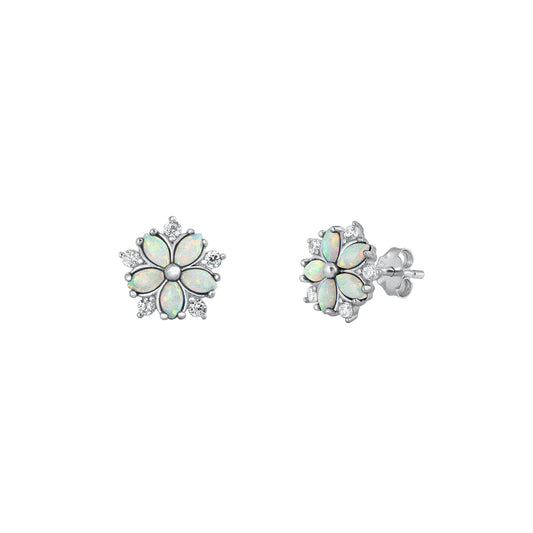 Silver Stud Earrings - Flower
