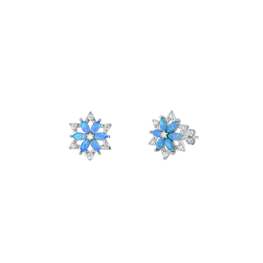 Silver Stud Earrings - Flower