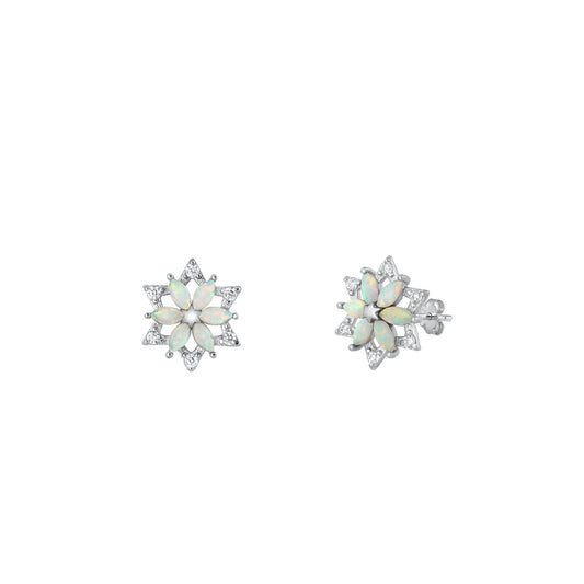 Silver Stud Earrings - Flower