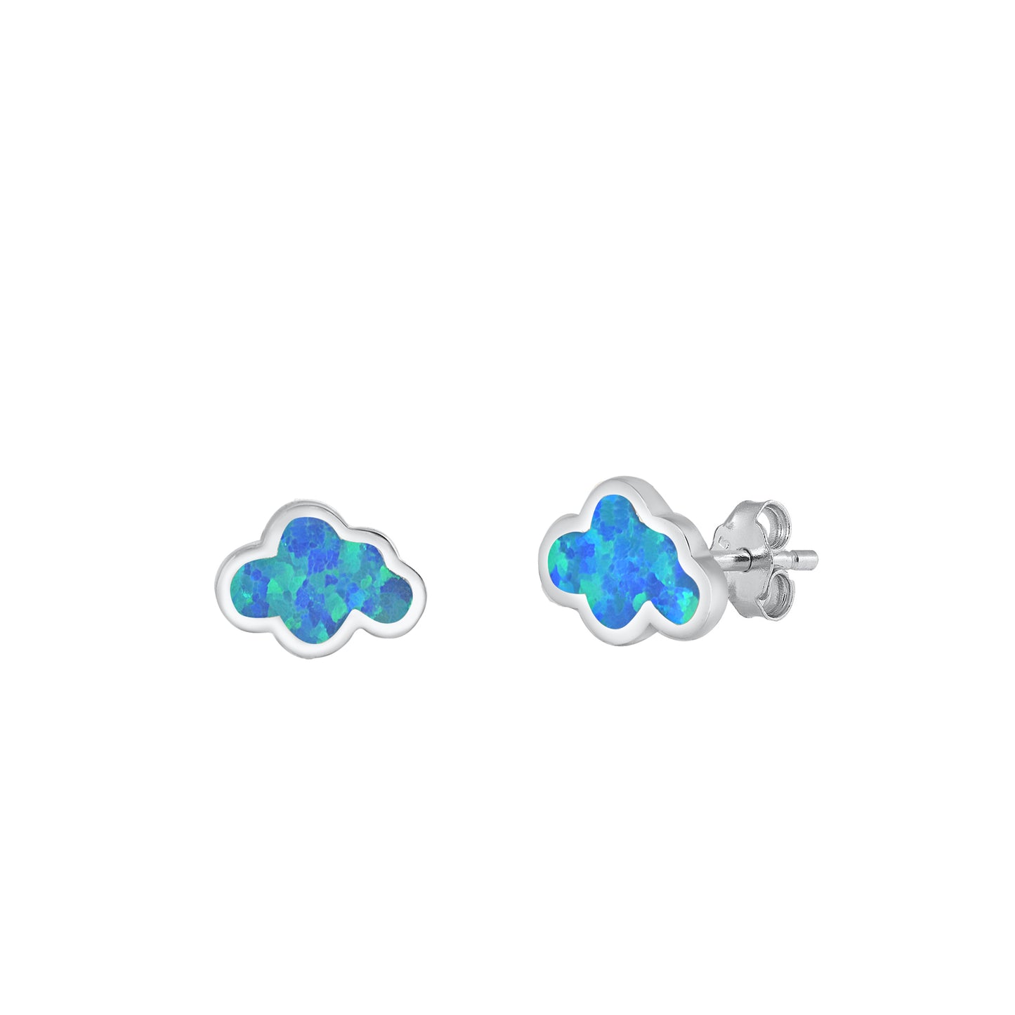 Silver Stud Earrings - Cloud