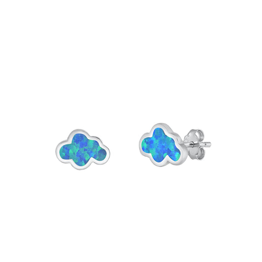 Silver Stud Earrings - Cloud