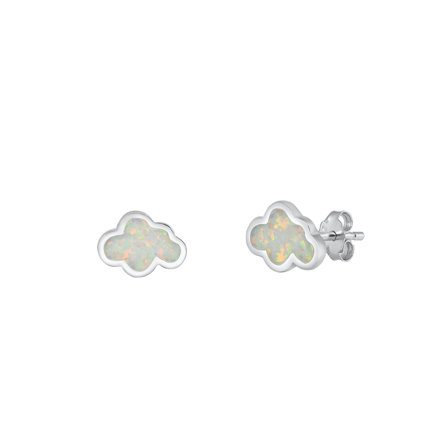 Silver Stud Earrings - Cloud