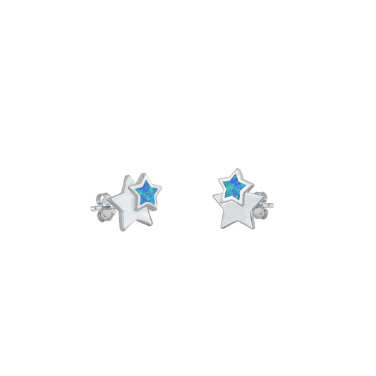 Silver Stud Earrings - Stars
