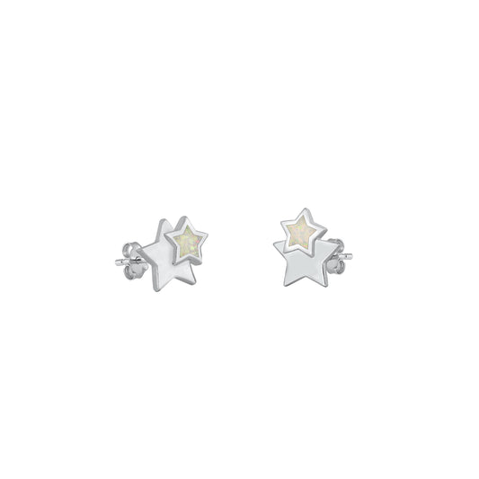 Silver Stud Earrings - Stars