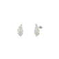 Silver Stud Earrings - Leaf