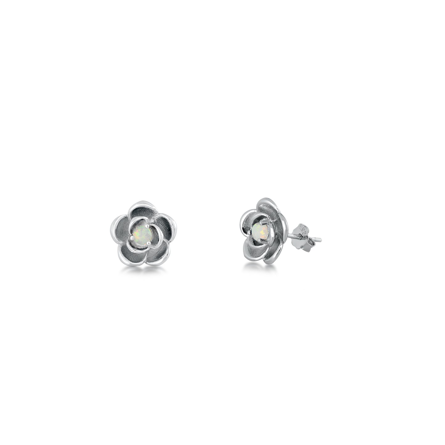 Silver Stud Earrings - Flower