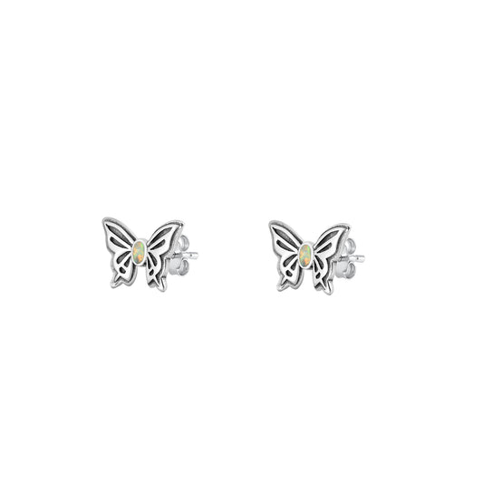 Silver Stud Earrings - Butterfly