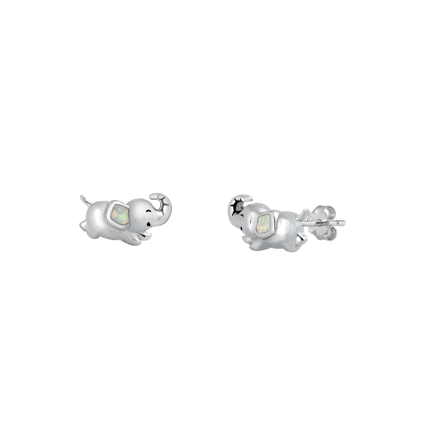 Silver Stud Earrings - Baby Elephant
