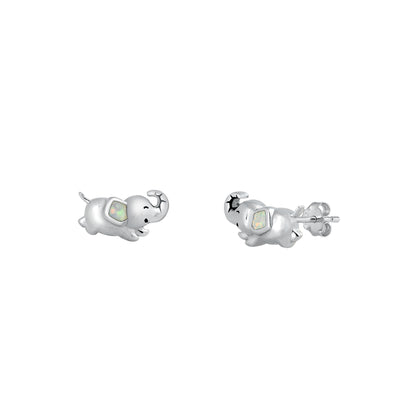 Silver Stud Earrings - Baby Elephant