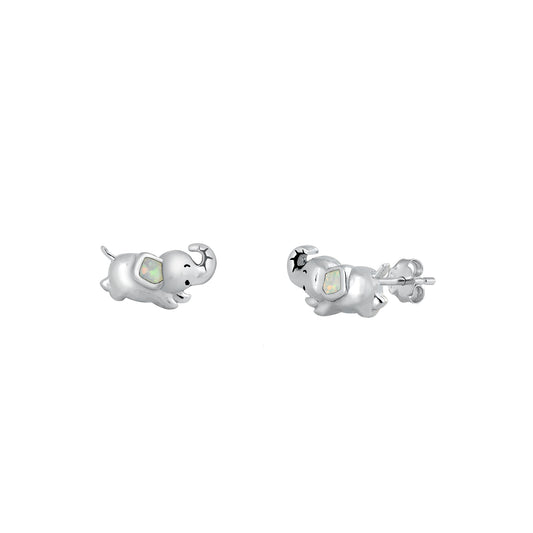 Silver Stud Earrings - Baby Elephant