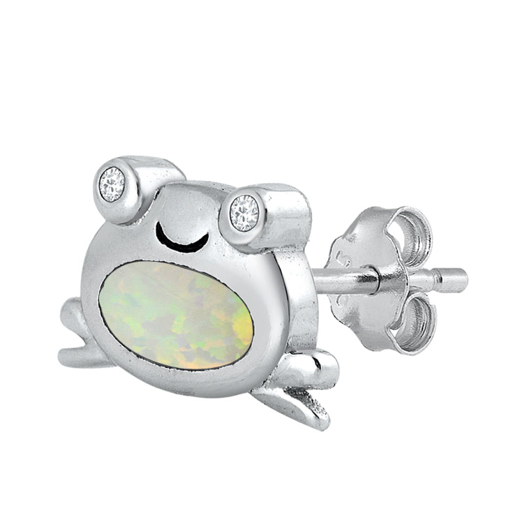Silver Stud Earrings - Frog