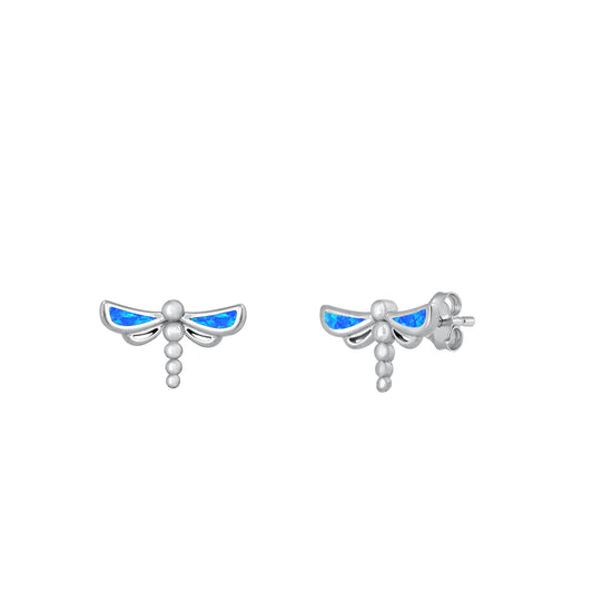 Silver Stud Earrings - Dragonfly