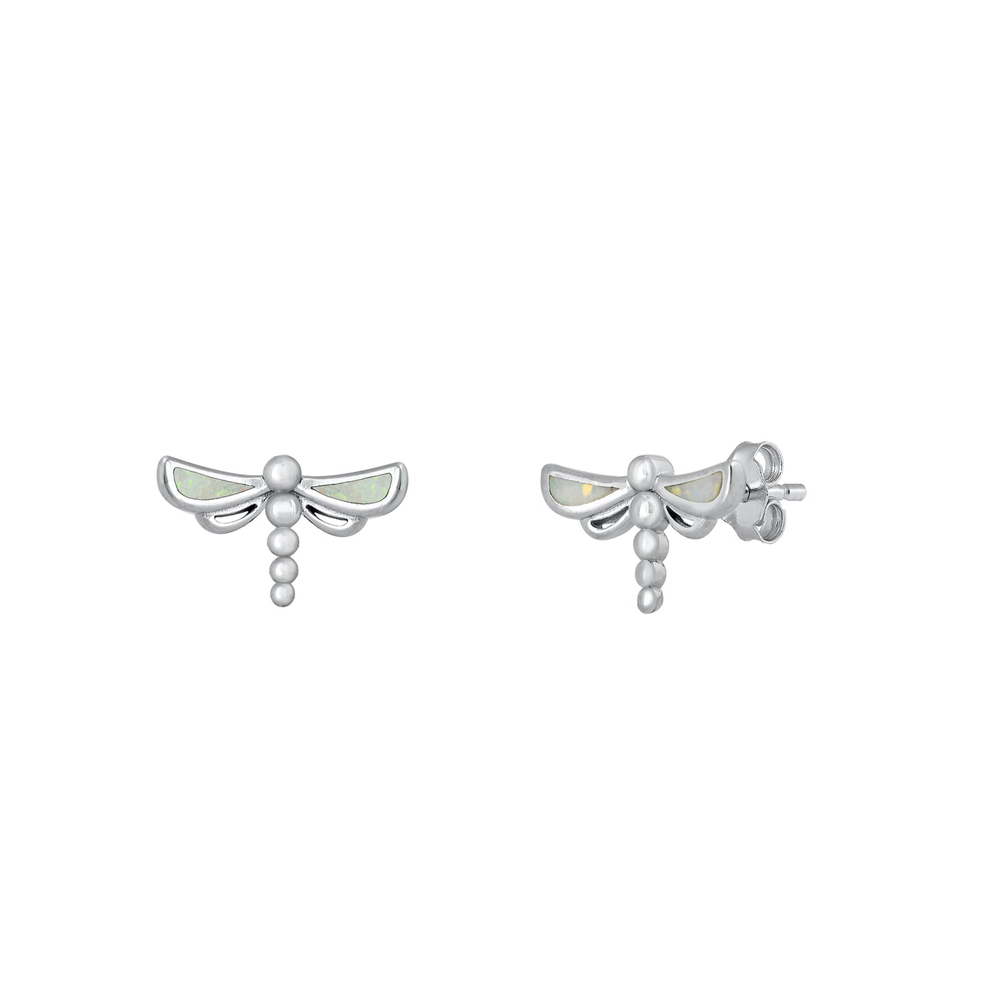 Silver Stud Earrings - Dragonfly