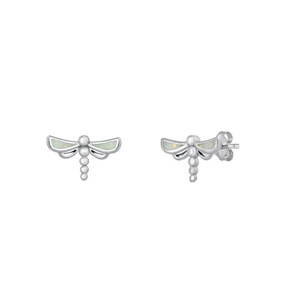 Silver Stud Earrings - Dragonfly