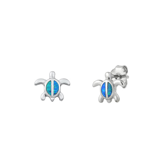 Silver Stud Earrings - Turtle