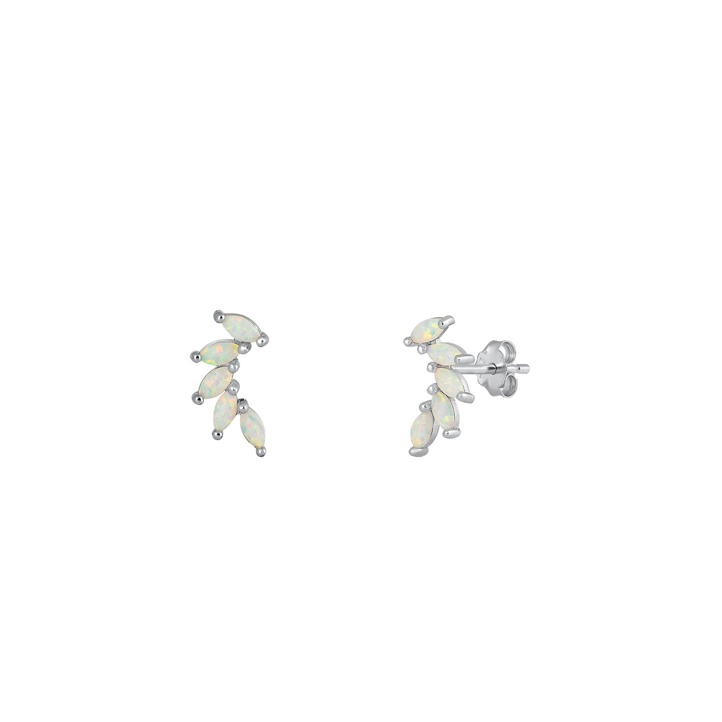 Silver Lab Opal Earrings