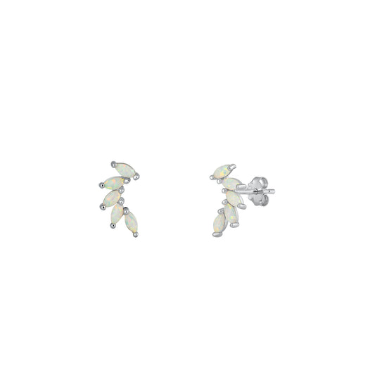 Silver Lab Opal Earrings