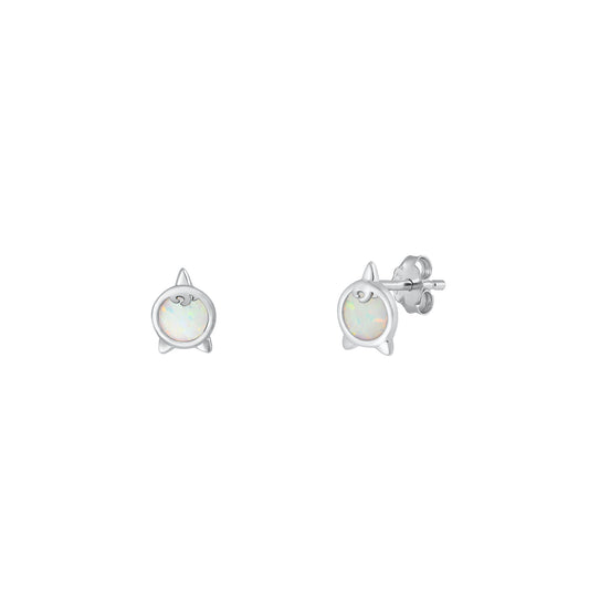 Silver Lab Opal Earrings - Unicorn