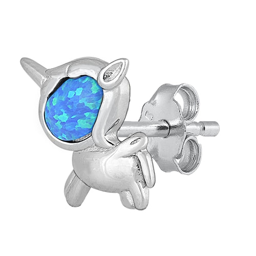 Silver Lab Opal Earrings - Unicorn