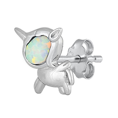 Silver Lab Opal Earrings - Unicorn