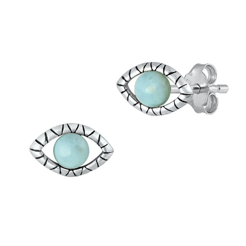 Silver Lab Opal Earring - Eye