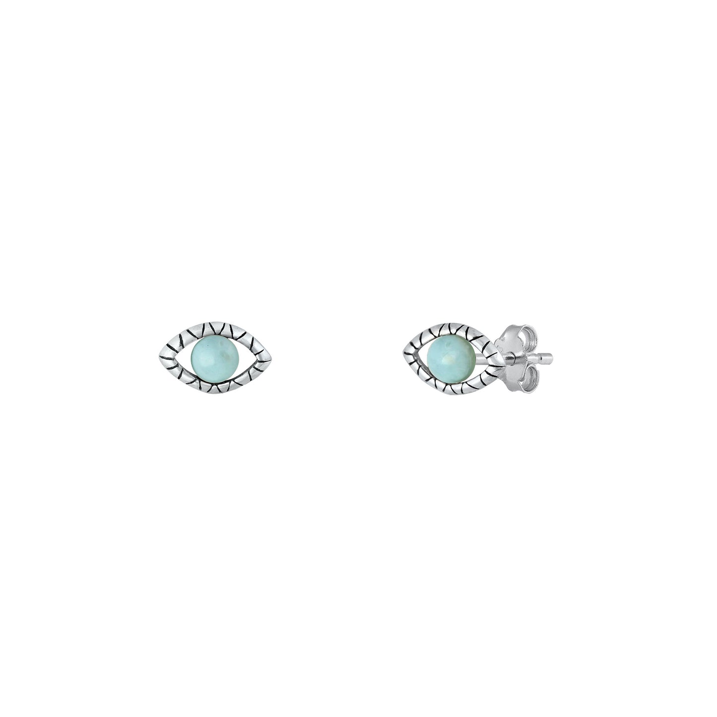 Silver Lab Opal Earring - Eye