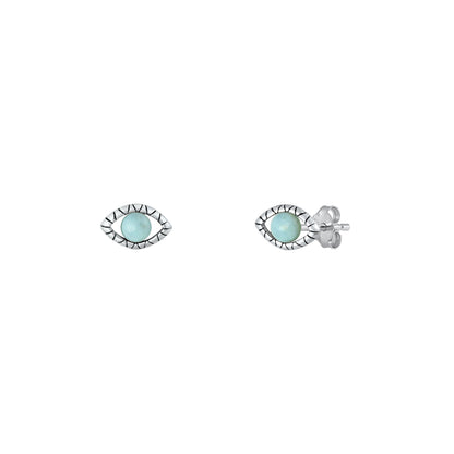 Silver Lab Opal Earring - Eye