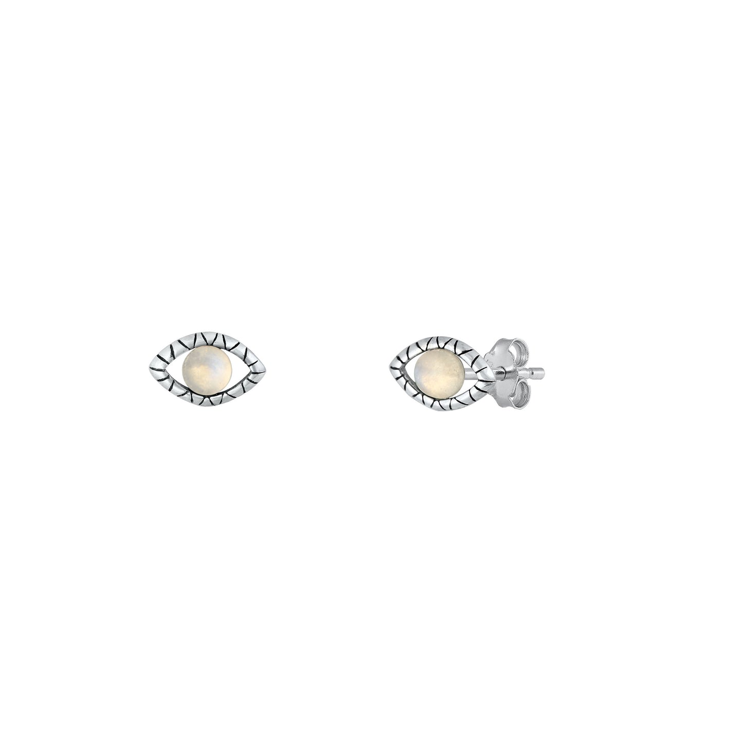 Silver Lab Opal Earring - Eye