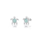 Silver Stone Earrings - Turtle