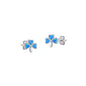 Silver Lab Opal Earrings - Clover