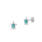 Silver Stone Earrings - Turtle