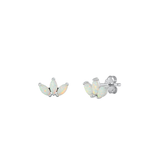 Silver Lab Opal Earrings