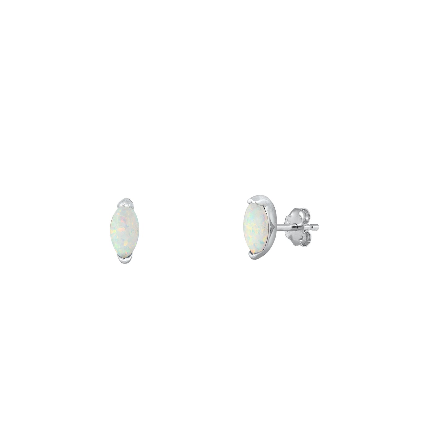 Silver Lab Opal Earrings