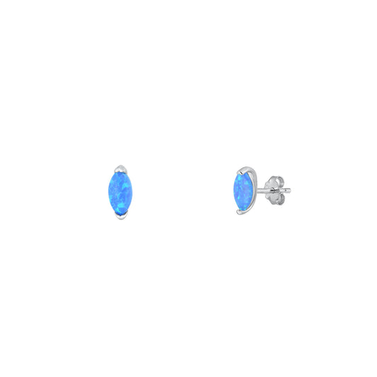 Silver Lab Opal Earrings