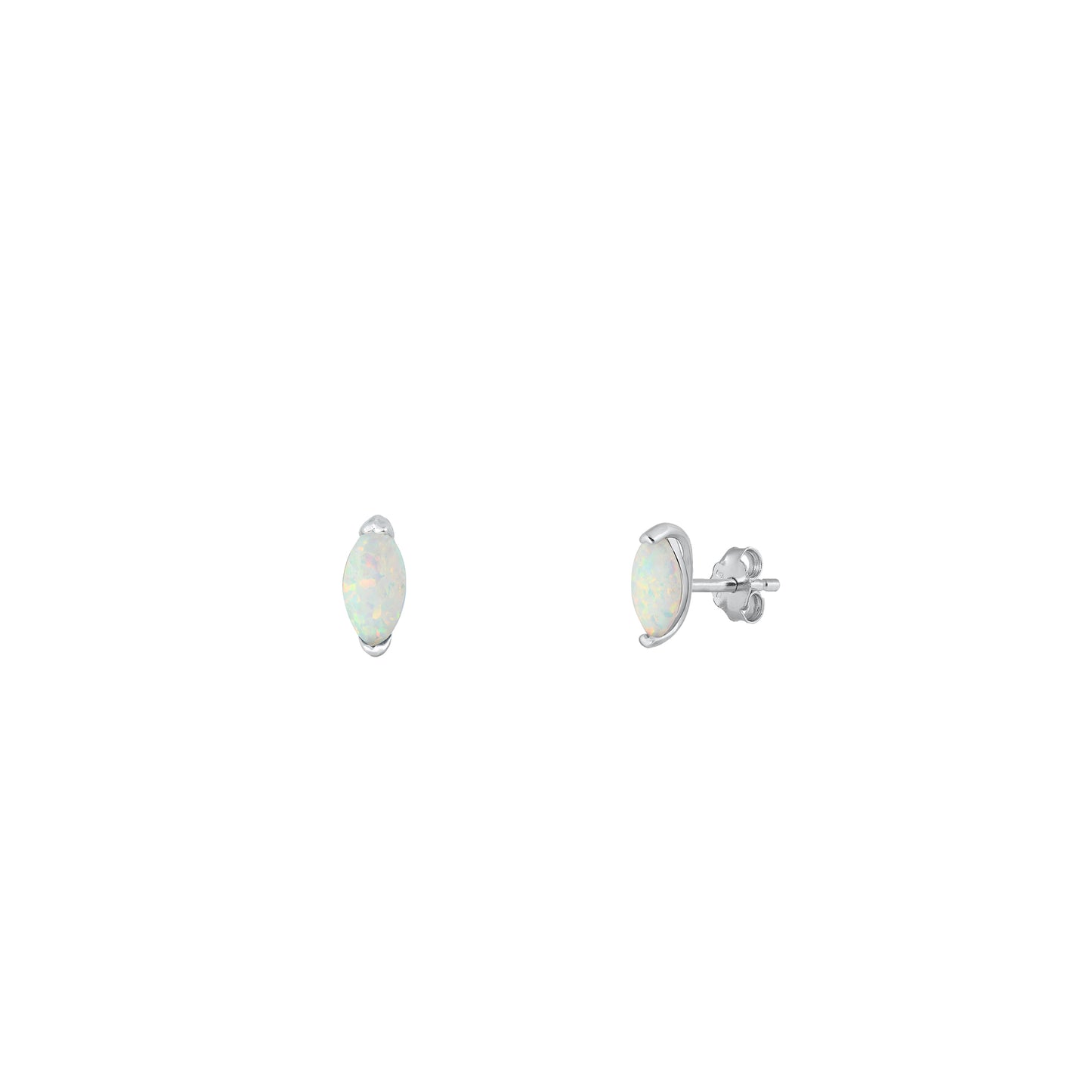 Silver Lab Opal Earrings