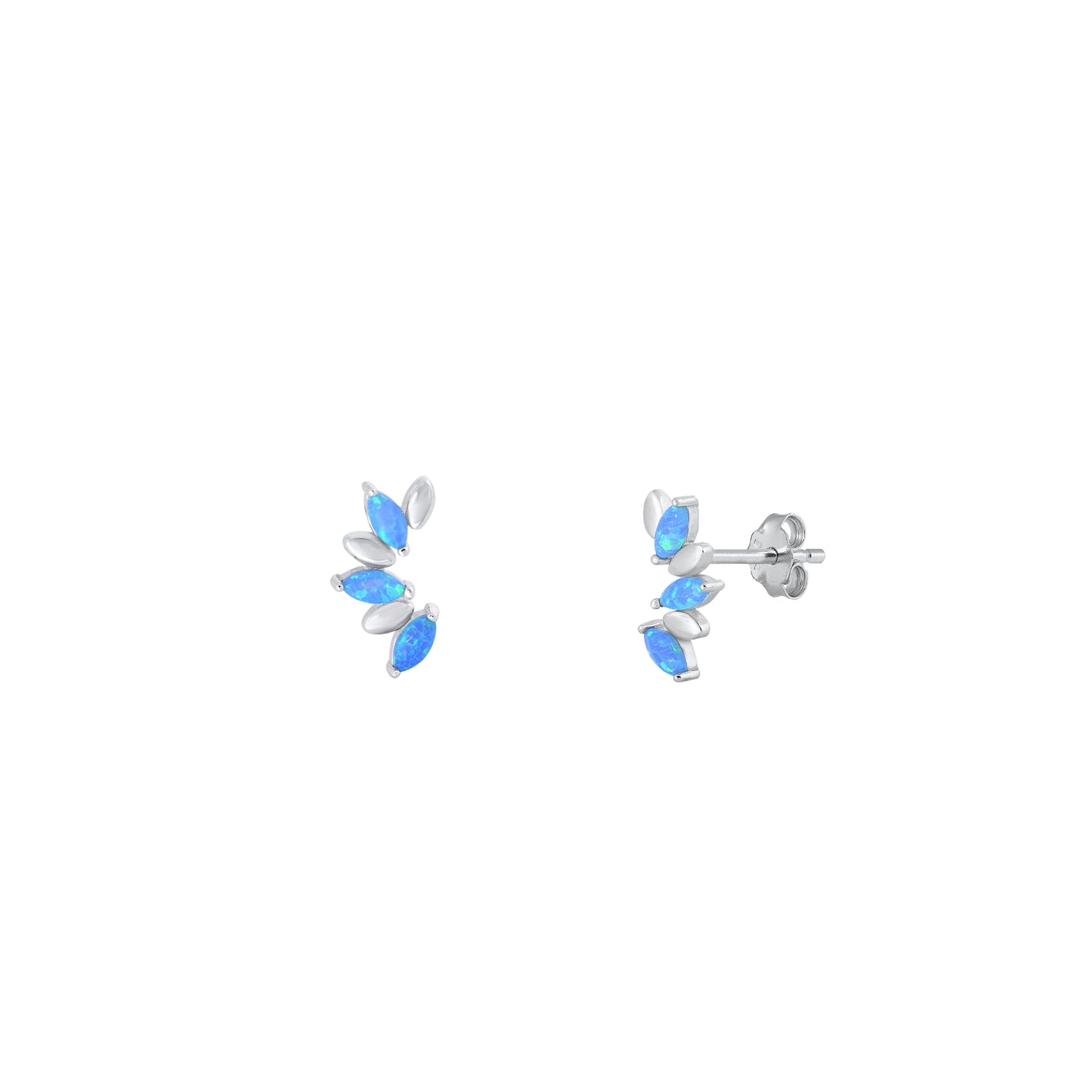 Silver Lab Opal Earrings