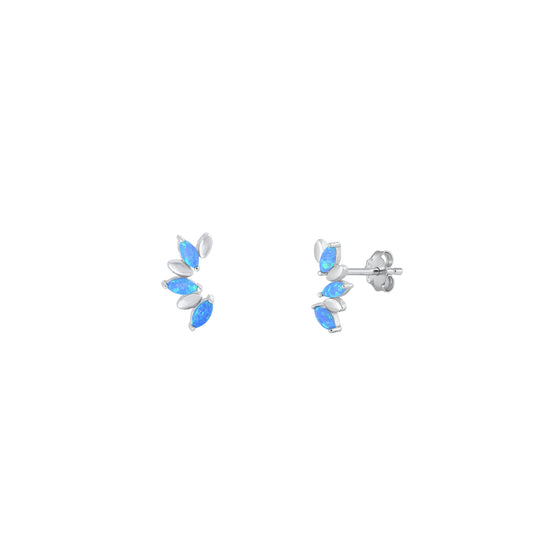 Silver Lab Opal Earrings