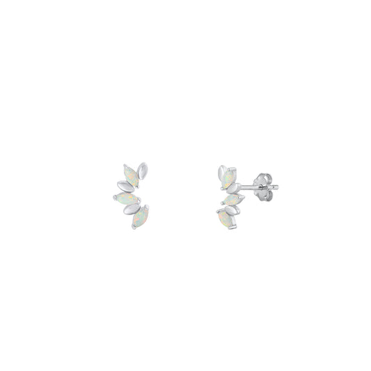 Silver Lab Opal Earrings