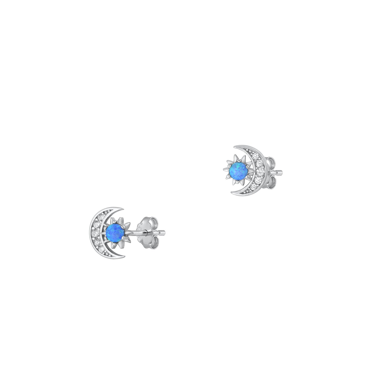 Silver Lab Opal Earring