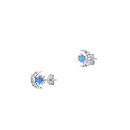 Silver Lab Opal Earring