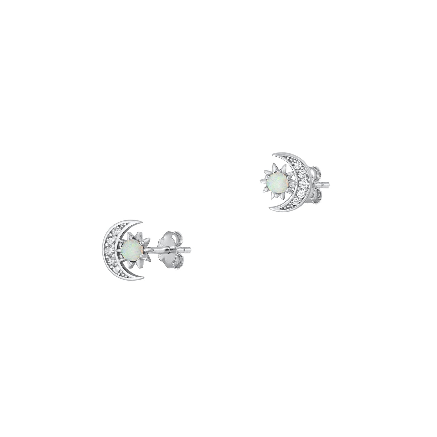 Silver Lab Opal Earring