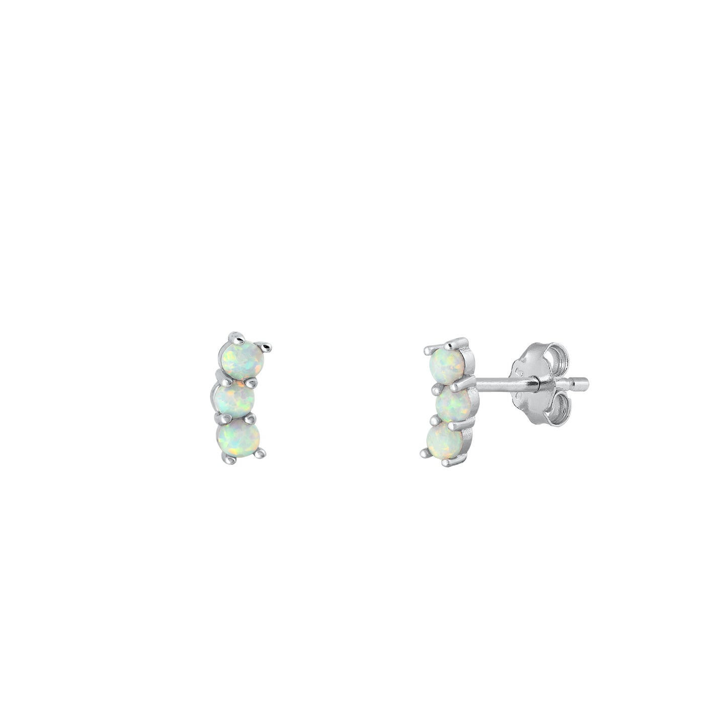 Silver Lab Opal Earrings