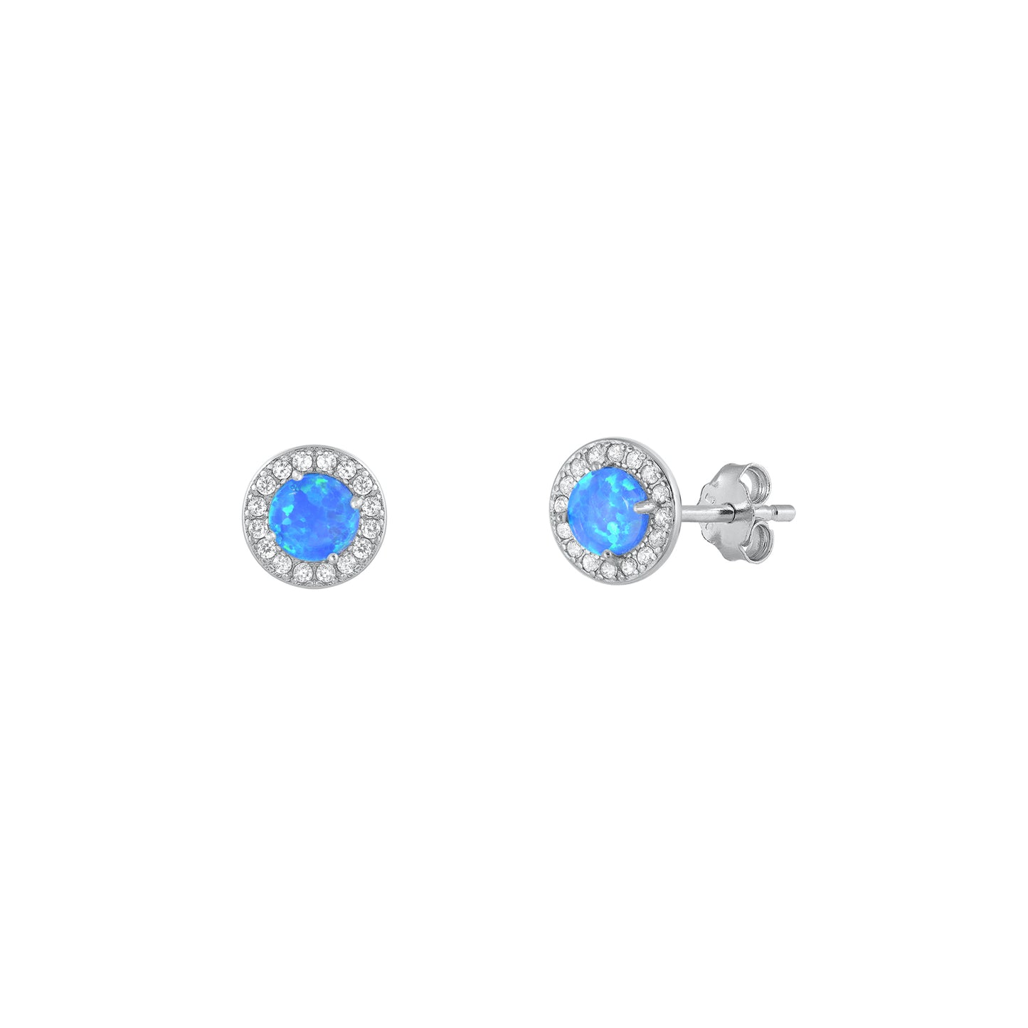 Silver Lab Opal Earrings
