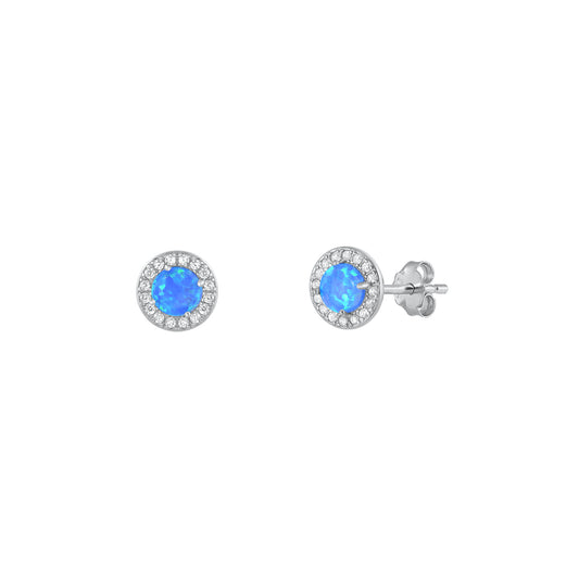 Silver Lab Opal Earrings