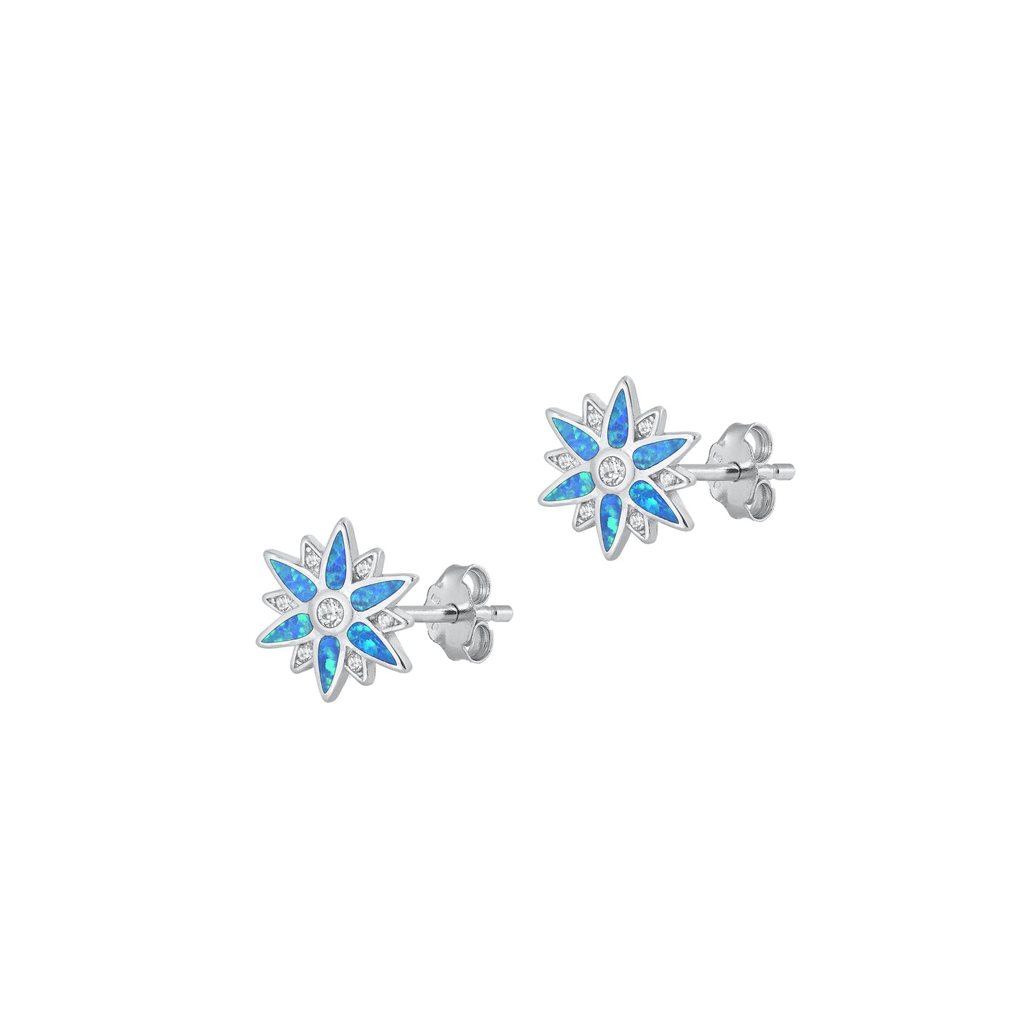 Silver Lab Opal Earrings
